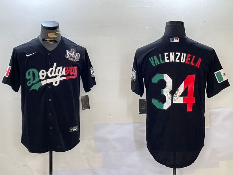 Men Los Angeles Dodgers #34 Valenzuela Black Game 2024 Nike MLB Jersey style 112021->los angeles dodgers->MLB Jersey